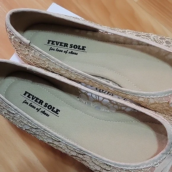 Nude Lace Ballet Crochet Flats - Picture 4 of 5